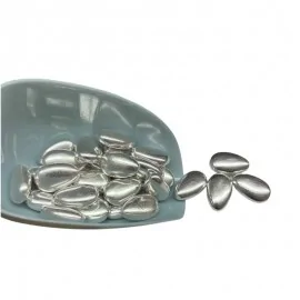 Ασημένια Κουφέτα Αμύγδαλο Πλακέ