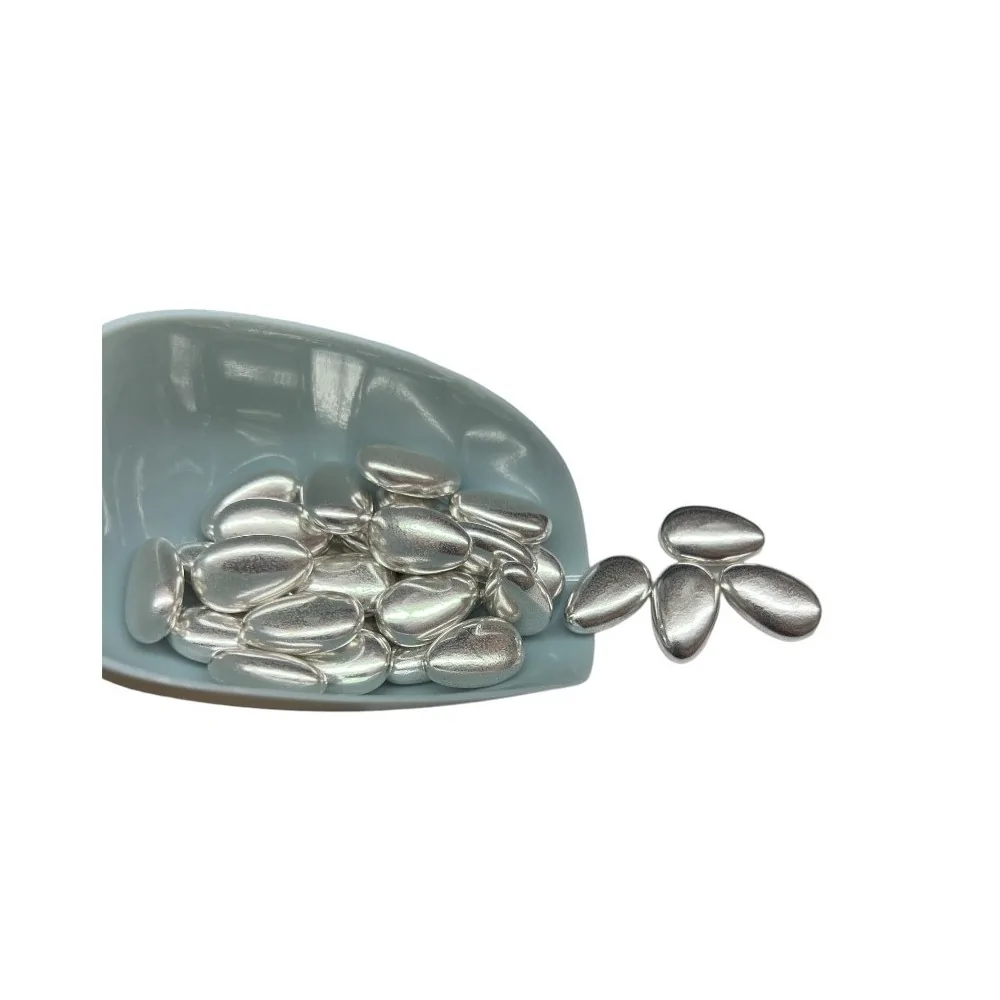 Ασημένια Κουφέτα Αμύγδαλο Πλακέ