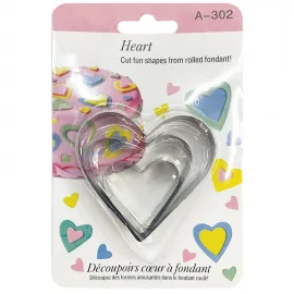 Σετ 3 πρεσαριστά κουπάτ Καρδιά