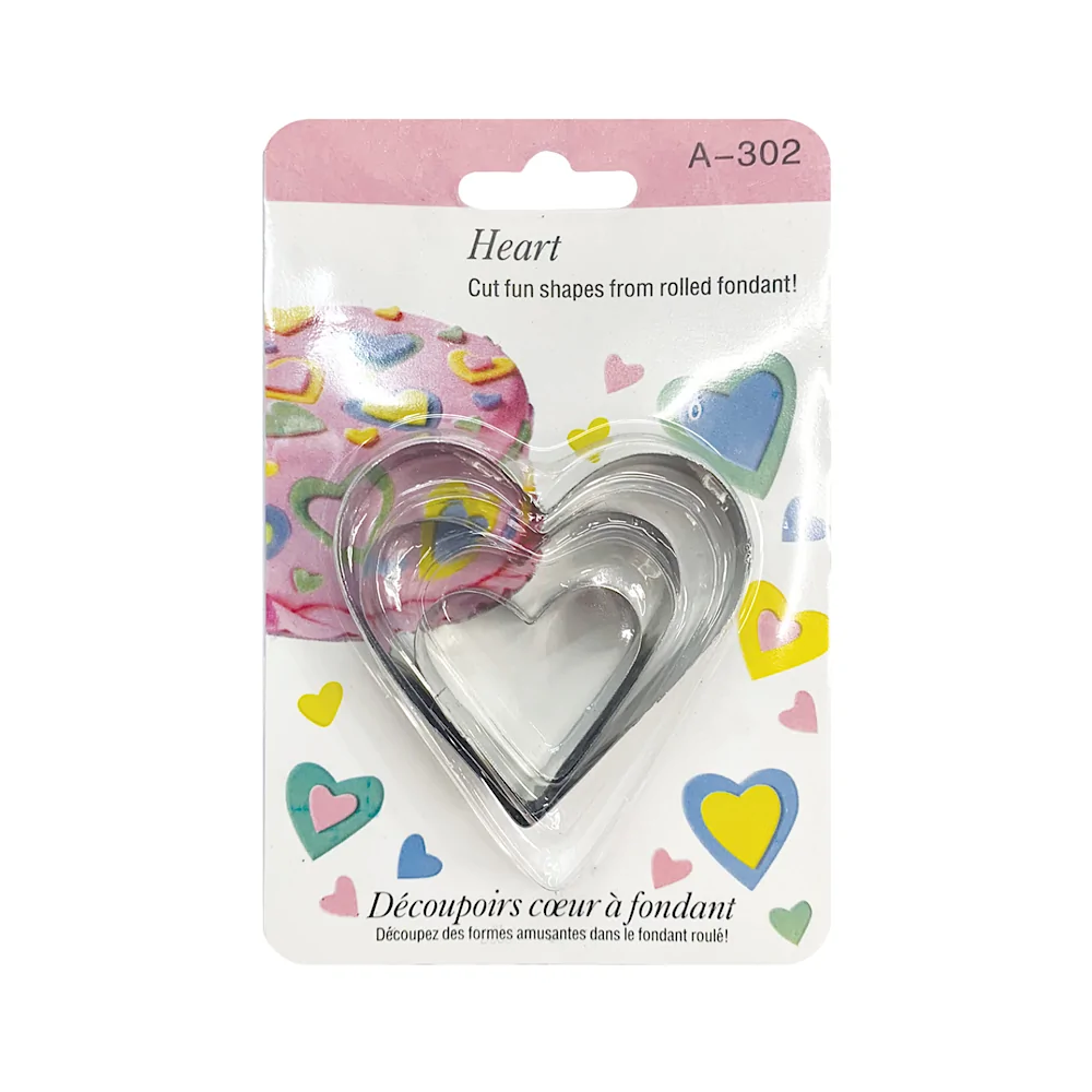 Σετ 3 πρεσαριστά κουπάτ Καρδιά