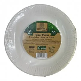 Χάρτινα πιάτα λευκά 23εκ/50τμχ