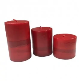 Κόκκινοι Κορμοί κεριά με άρωμα Κανέλα (3 μεγέθη)