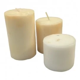 Εκρού Κορμοί Κεριά Με Άρωμα Βανίλια (3 Μεγέθη)