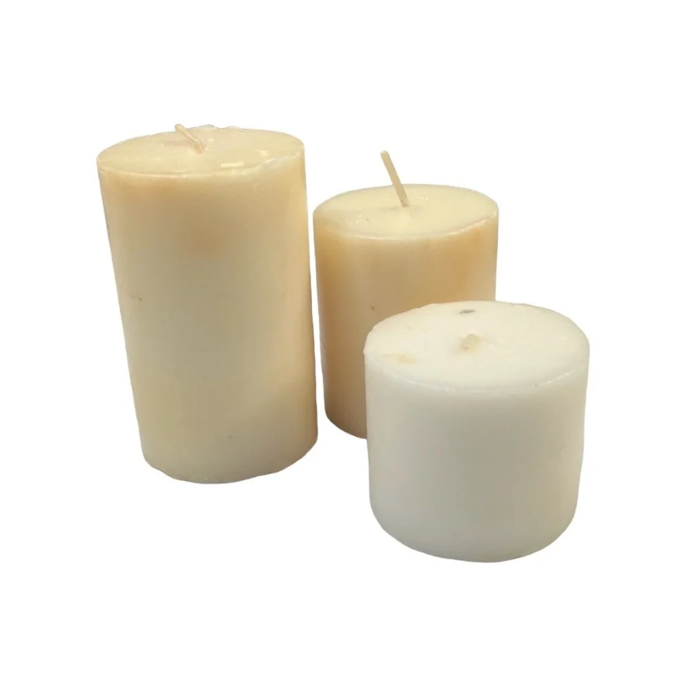 Εκρού Κορμοί Κεριά Με Άρωμα Βανίλια (3 Μεγέθη)