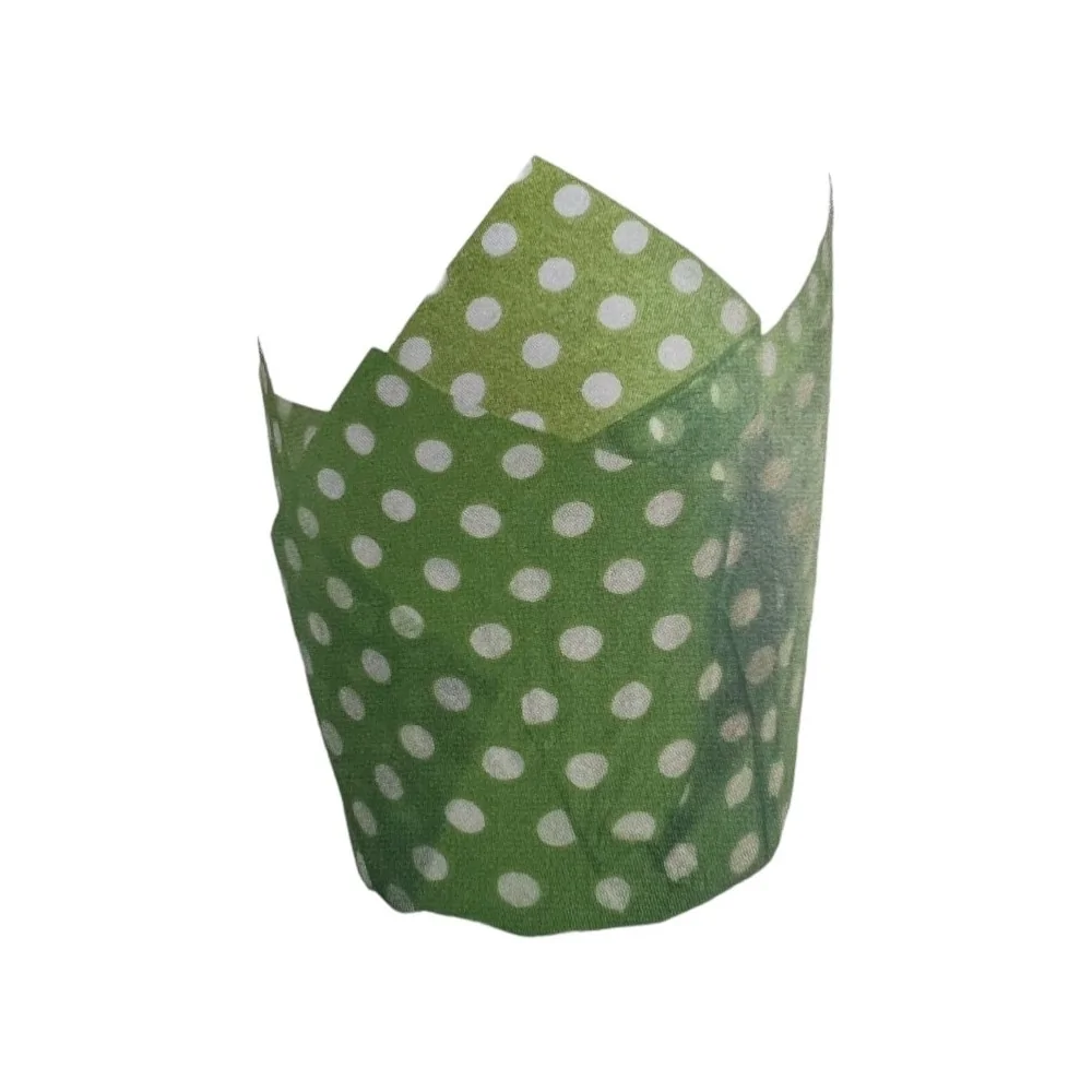 Φόρμες - Θήκες Για Cup Cake Πράσινο Πουά