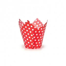 Φόρμες - Θήκες Για Cup Cake Κόκκινο Πουά