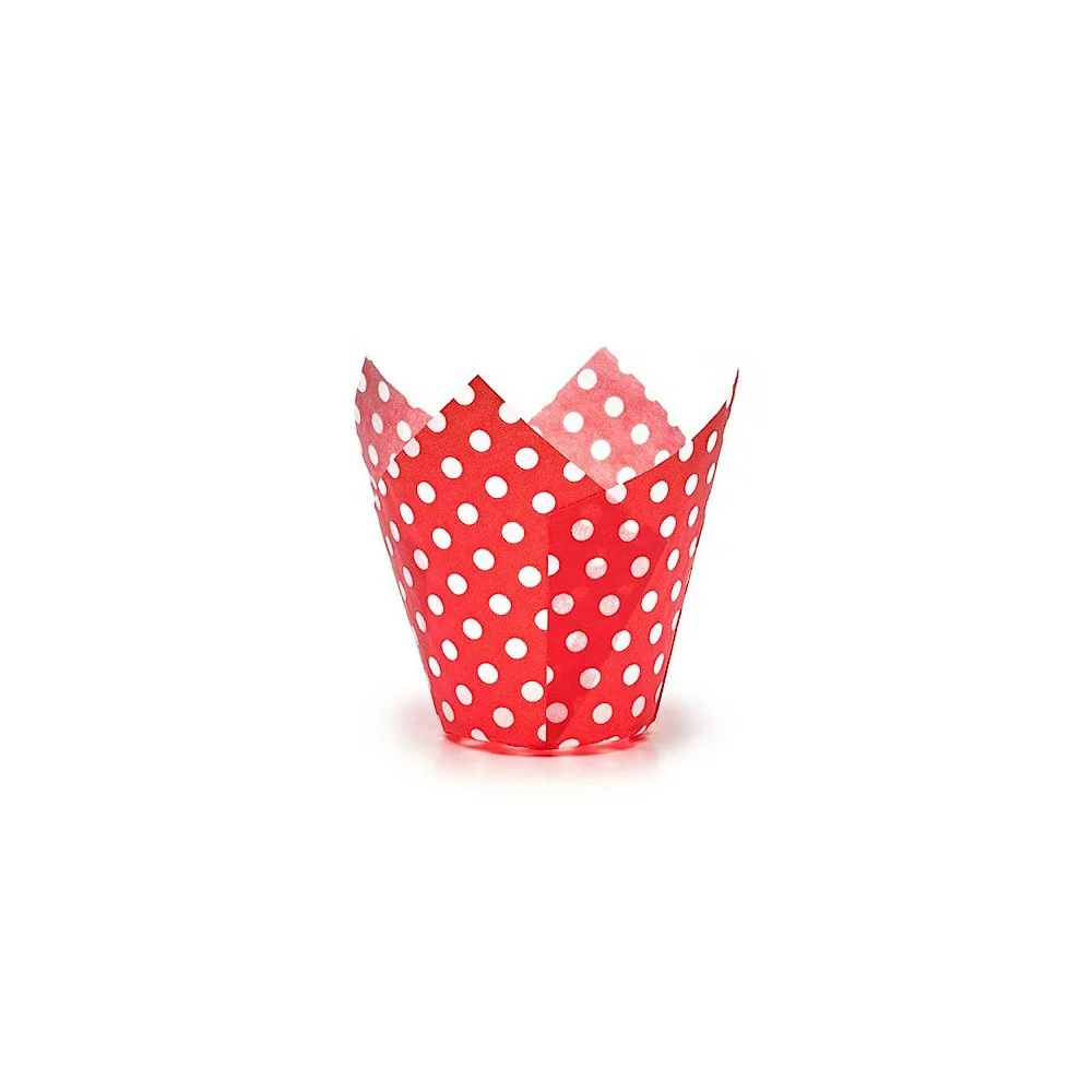 Φόρμες - Θήκες Για Cup Cake Κόκκινο Πουά