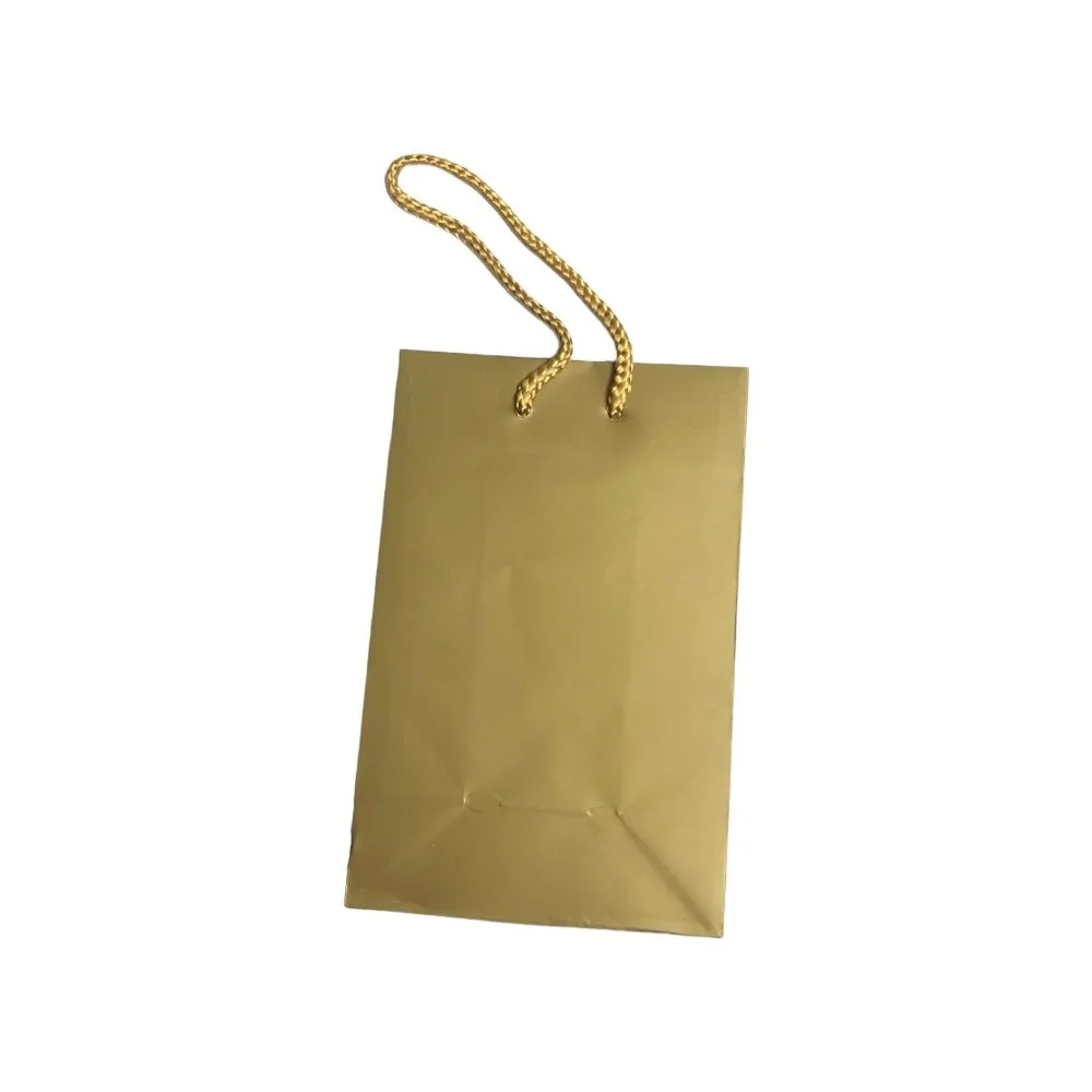 Τσάντα Χάρτινη Κορδόνι Χρυσή 12x7x18,5