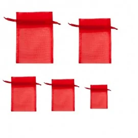 Κόκκινα Πουγκιά Οργάντζα των 10τεμ.