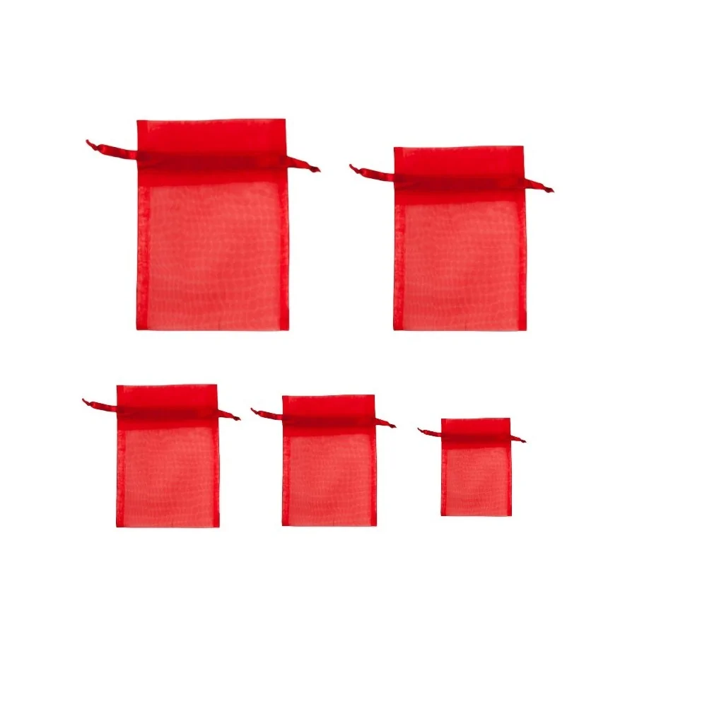 Κόκκινα Πουγκιά Οργάντζα των 10τεμ.