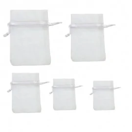 Λευκά Πουγκιά Οργάντζα Των 10τεμ.