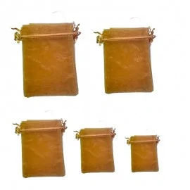 Πορτοκαλί Πουγκιά Οργάντζα Των 10τεμ.