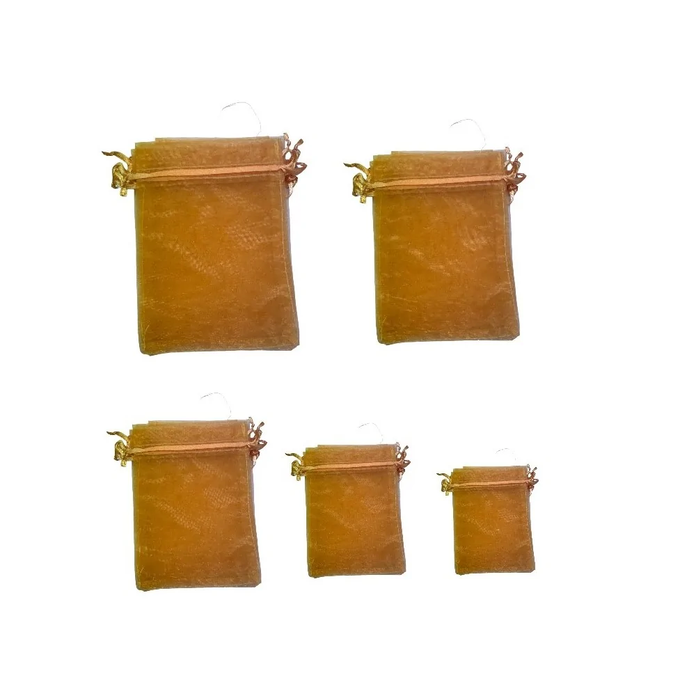 Πορτοκαλί Πουγκιά Οργάντζα Των 10τεμ.