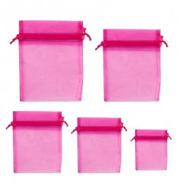 Φούξια Πουγκιά Οργάντζα Των 10τεμ.