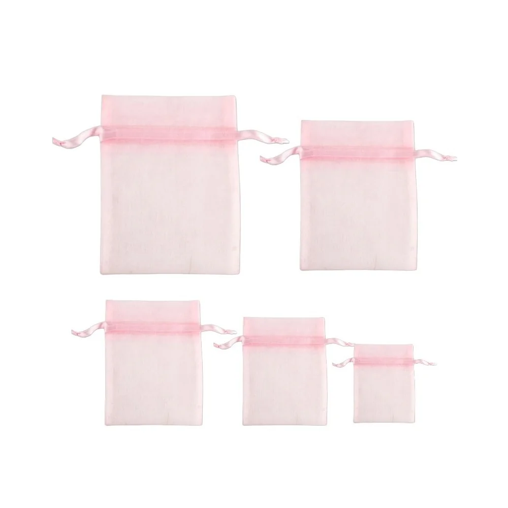 Ροζ Πουγκιά Οργάντζα Των 10τεμ.