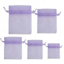 Λιλά Πουγκιά Οργάντζα Των 10τεμ.