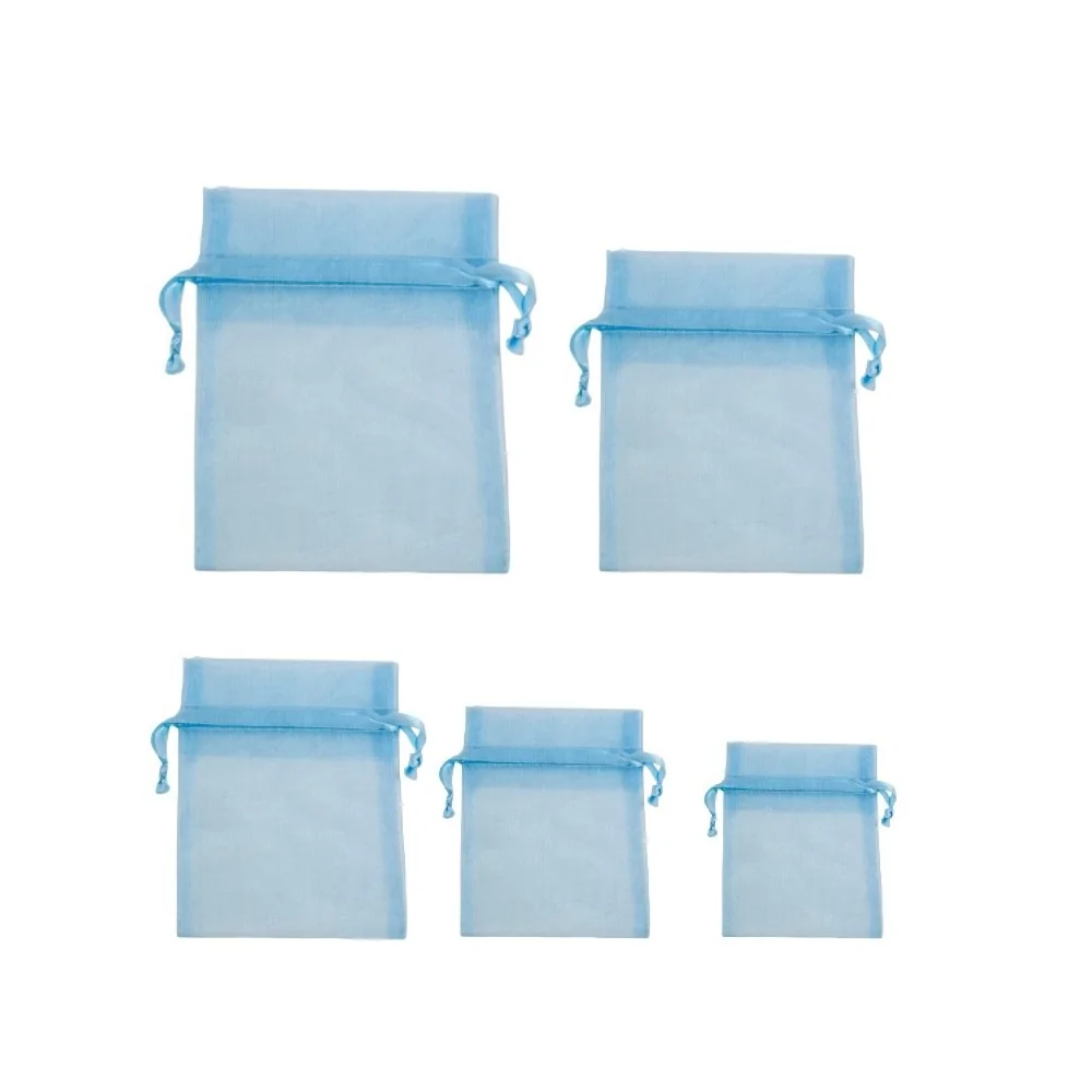 Θαλασσί Πουγκιά Οργάντζα Των 10τεμ.