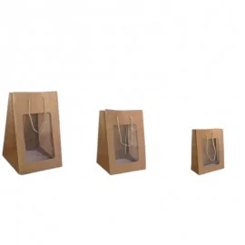 Τσάντες Χάρτινες Δώρου Κραφτ με Παράθυρο