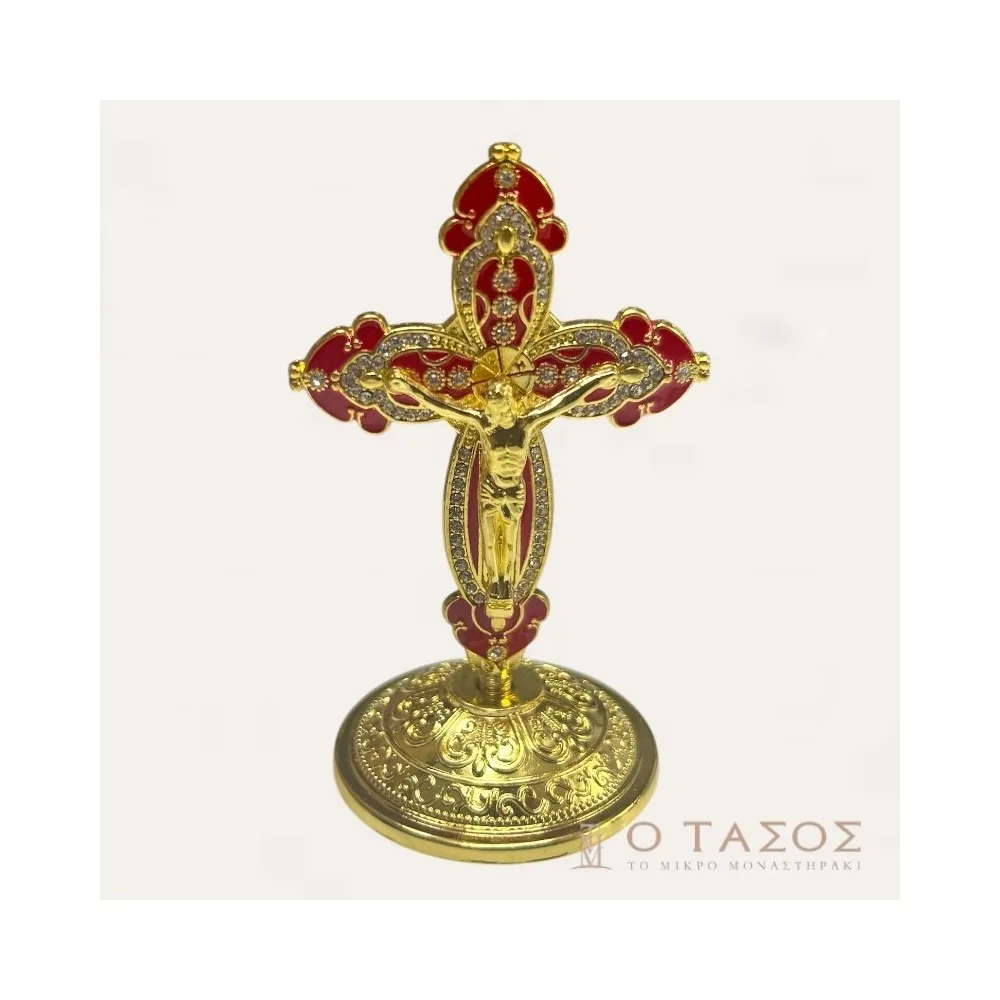 Σταυρός Μικρός Δίχρωμος Χρυσό Κόκκινο