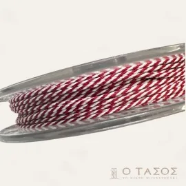 Κορδέλα Κόκκινη Άσπρη Ριγέ