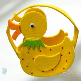 Πασχαλινό Διακοσμητικό Τσαντάκι Τσόχινο Με Χερούλι