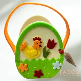 Πασχαλινό Διακοσμητικό Τσαντάκι Τσόχινο Με Χερούλι