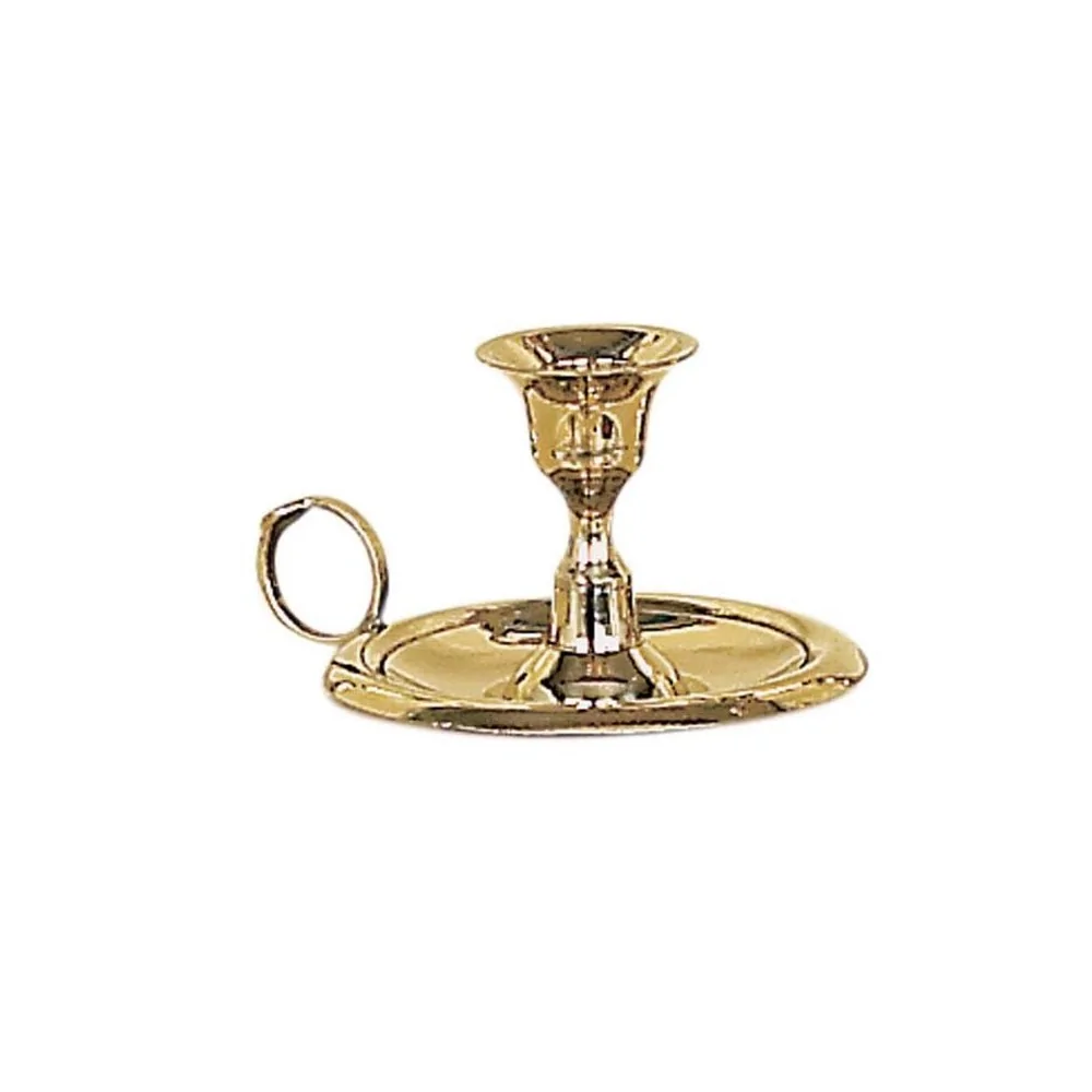 Κηροπήγιο Μονόκερο Μπρούτζινο με Λαβή & Πιατάκι – 5 cm