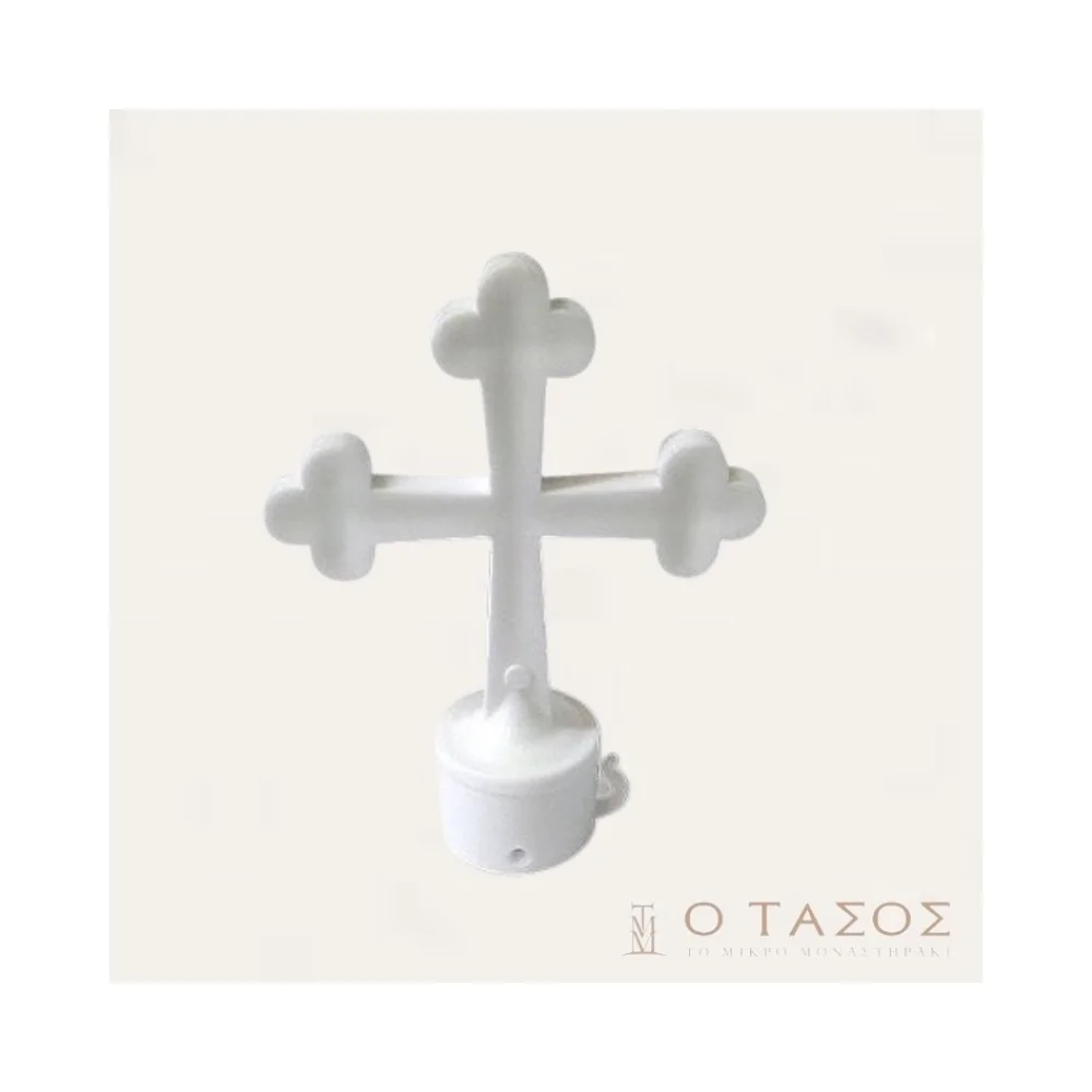 Σταυρός Λευκός Πλαστικός για Κοντάρι Σημαίας