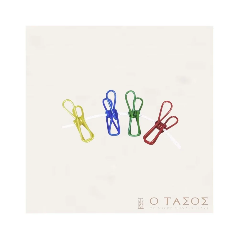 Μανταλάκια Μεταλλικά με Πλαστικό Περίβλημα 12 τεμαχίων