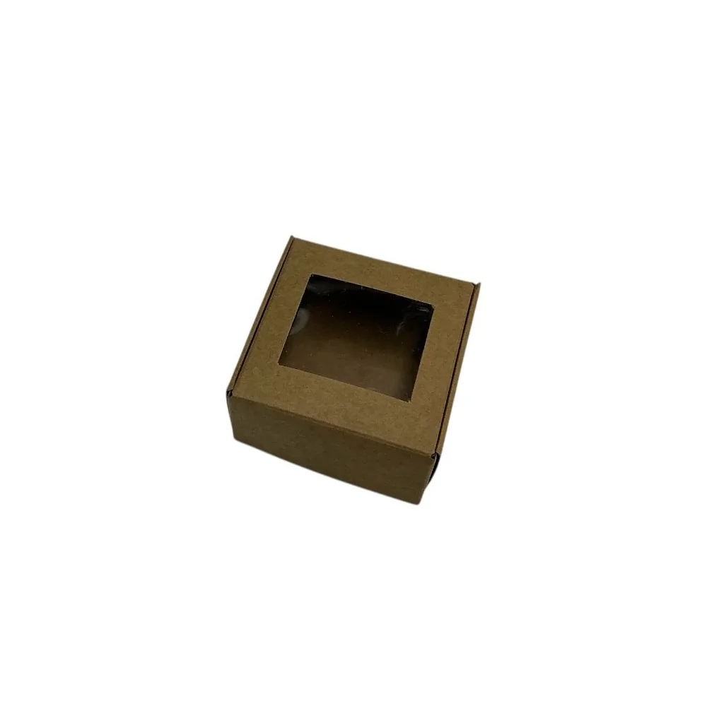 Χάρτινο κουτί με Παράθυρο σε Φυσικό Χρώμα 6,5 χ 6,5 χ 3 εκ.