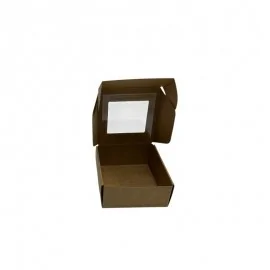 Χάρτινο κουτί με Παράθυρο σε Φυσικό Χρώμα 6,5 χ 6,5 χ 3 εκ.