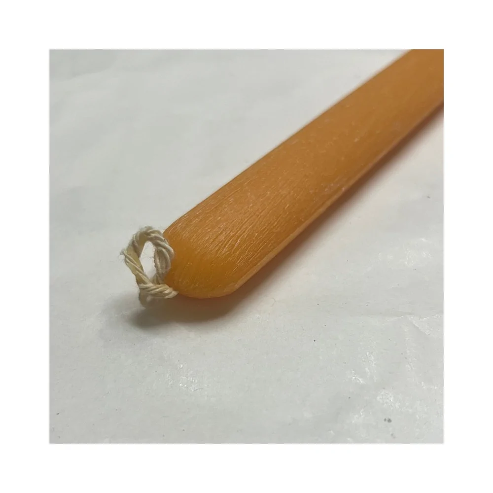 Λαμπάδα Οβάλ Λεπτή Ξυστή Πορτοκαλί 33 εκ.