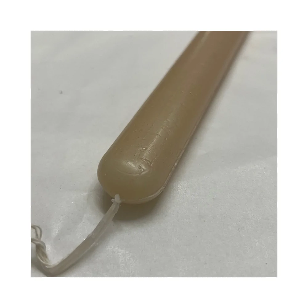 Λαμπάδα Οβάλ Λεπτή Λεία Εκρού 33 εκ.