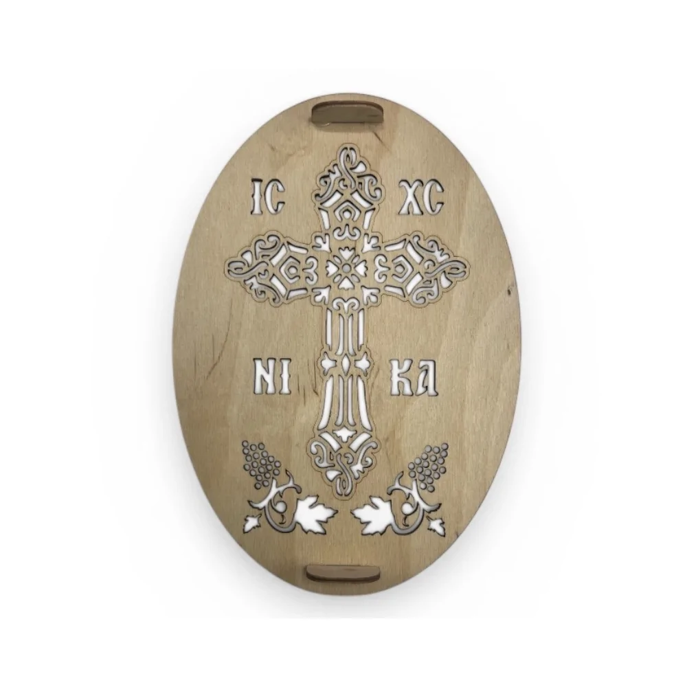 Ξύλινο Αποτύπωμα Οβάλ για Κόλλυβα Σταυρός