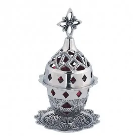 Σκαλιστό Επινικελωμένο Καντήλι