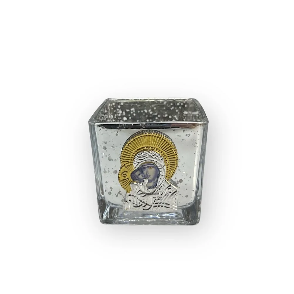 Γυάλινο τετράγωνο καντήλι