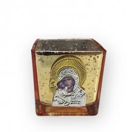 Γυάλινο τετράγωνο καντήλι