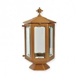 Καντήλι Εξάγωνο Κρύσταλλο Μπρονζέ