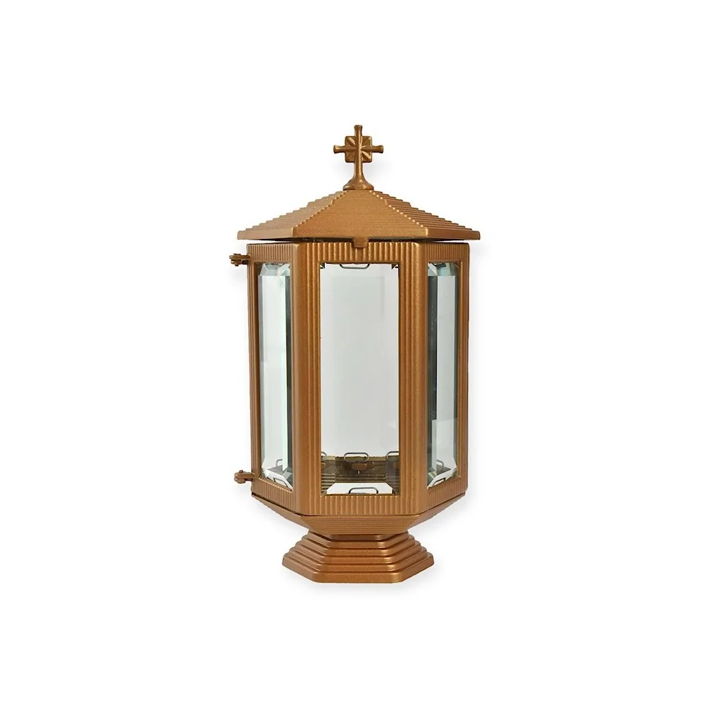 Καντήλι Εξάγωνο Κρύσταλλο Μπρονζέ