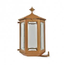 Καντήλι Εξάγωνο Απλίκα Κρύσταλλο Μπρονζέ